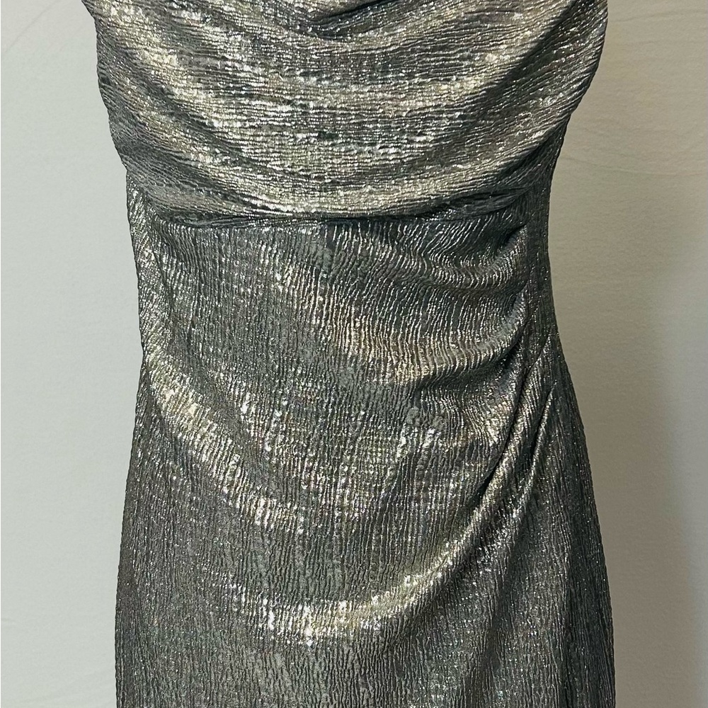 Connected Apparel Gold Metallic Dress - Size 8 Petite